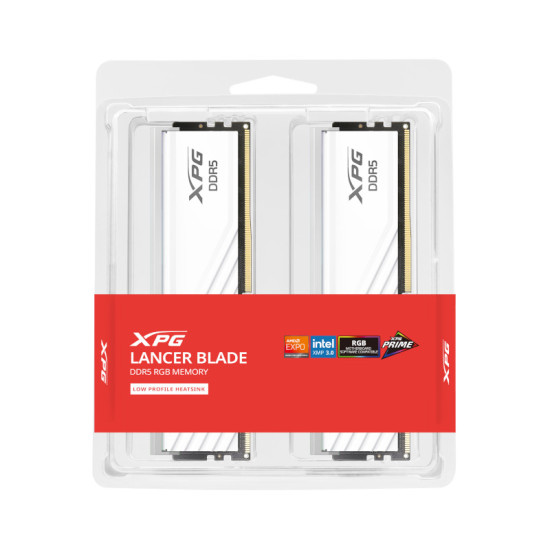 Adata XPG Lancer Blade RGB 32GB (16GBX2) DDR5 6000MHz RAM - White