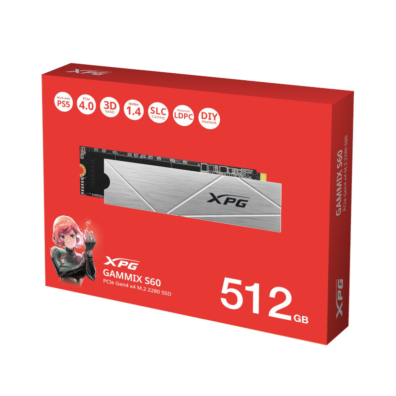 Adata XPG Gammix S60 512GB PCIe Gen4 NVMe M.2 SSD Adata XPG Gammix S60 512GB PCIe Gen4 NVMe M.2 SSD
