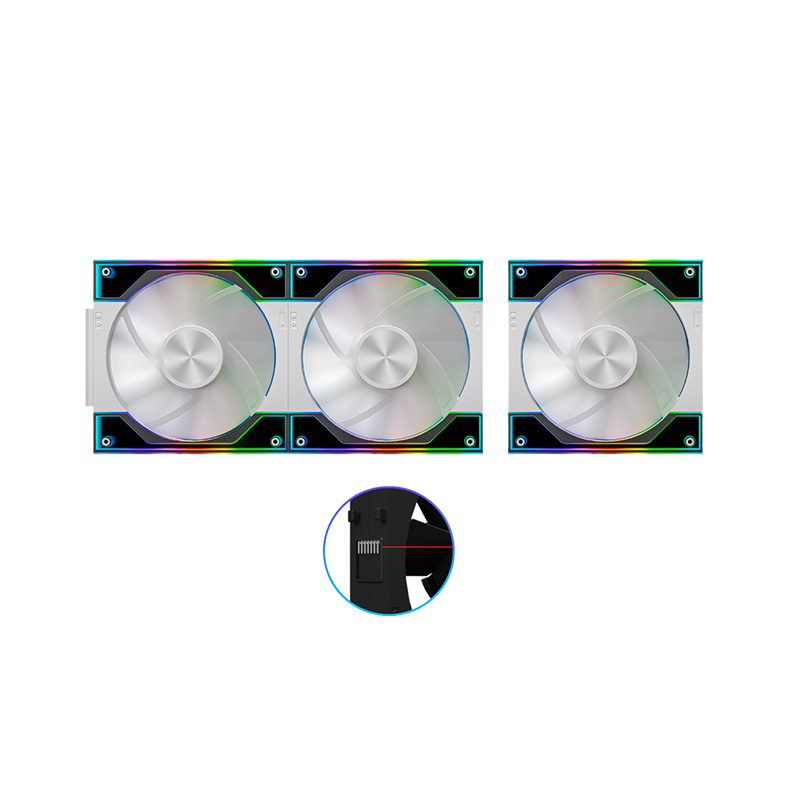 Ant Esports Quartzflow 120mm 3 in 1 ARGB Case Fan Kit – White