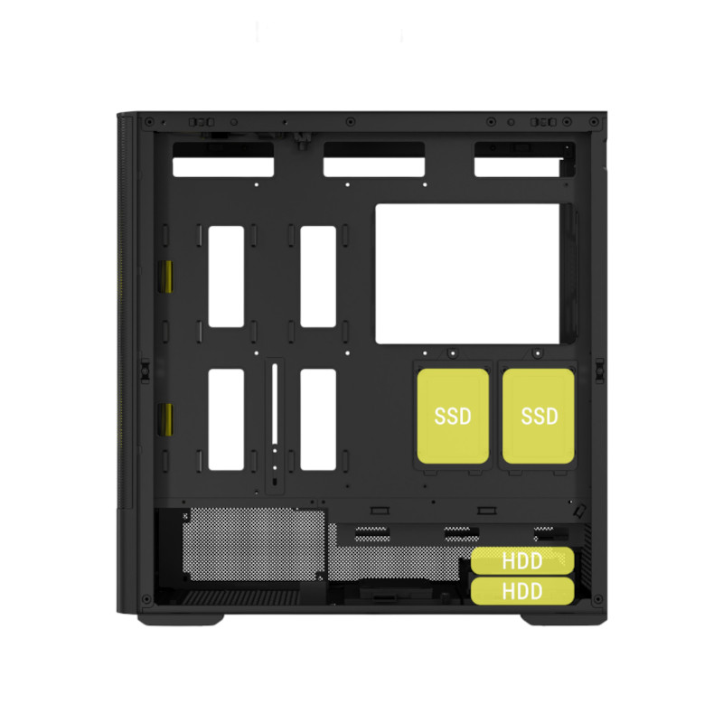 Ant Esports 511 Air 5F Mid Tower Gaming Cabinet - Black
