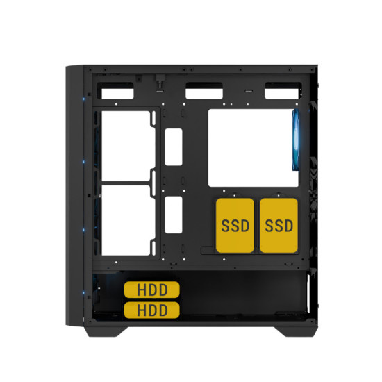 Ant Esports AQUA 360 4F Mid Tower Gaming Cabinet - Black Ant Esports AQUA 360 4F Mid Tower Gaming Cabinet - Black