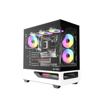 Ant Esports Crystal Spectra Mid Tower Gaming Cabinet - Black