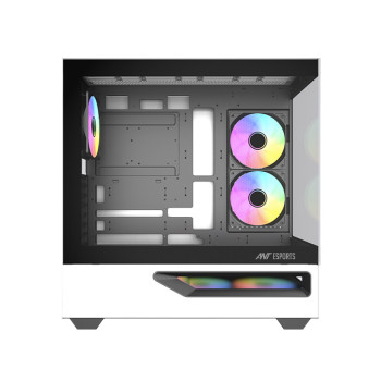 Ant Esports Crystal Spectra Mid Tower Gaming Cabinet - Black