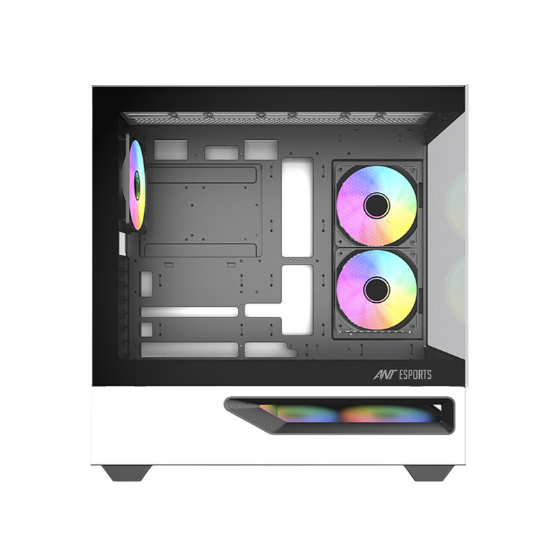 Ant Esports Crystal Spectra Mid Tower Gaming Cabinet - Black