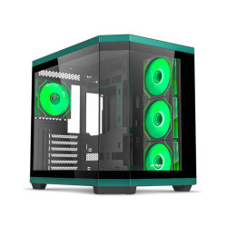 Ant Esports Crystal X11 Mid-Tower Gaming Cabinet Green with Pre-Installed 4 x 120 mm ARGB Fans