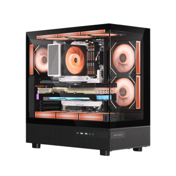 Ant Esports Crystal X6 Mid Tower Gaming Cabinet with Type-C - Black