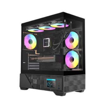 Ant Esports Crystal X6 Digital Mid Tower Gaming Cabinet - Black