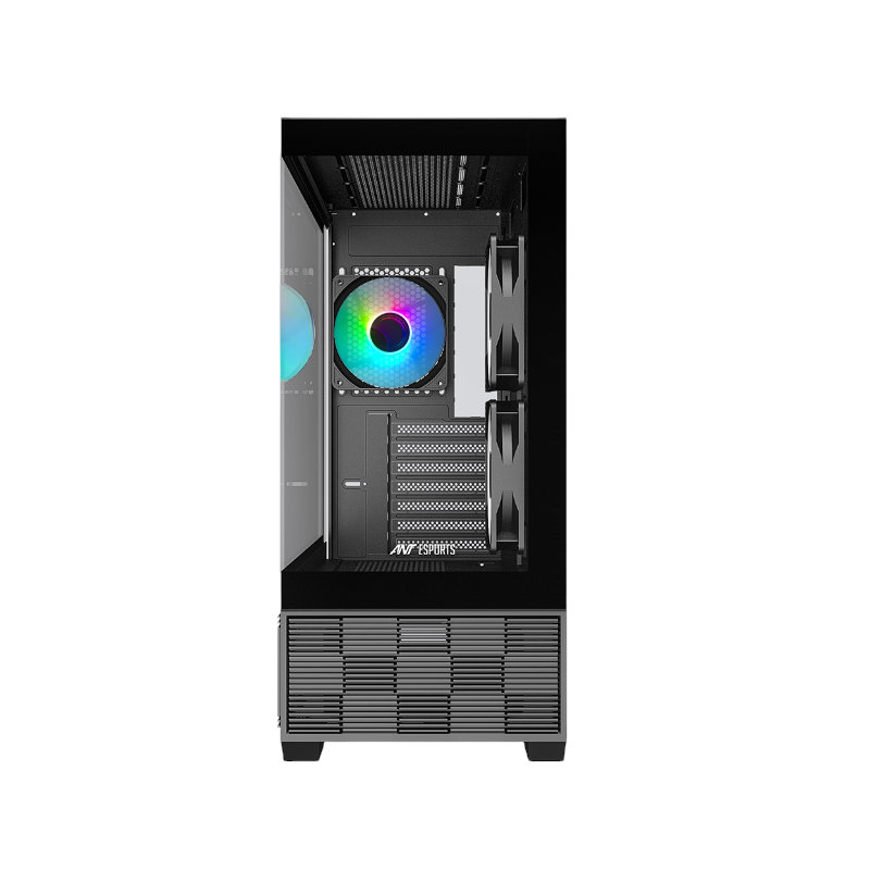 Ant Esports Crystal X6 Digital Mid Tower Gaming Cabinet - Black