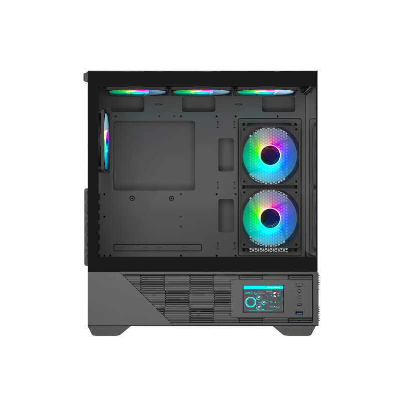 Ant Esports Crystal X6 Digital Mid Tower Gaming Cabinet - Black