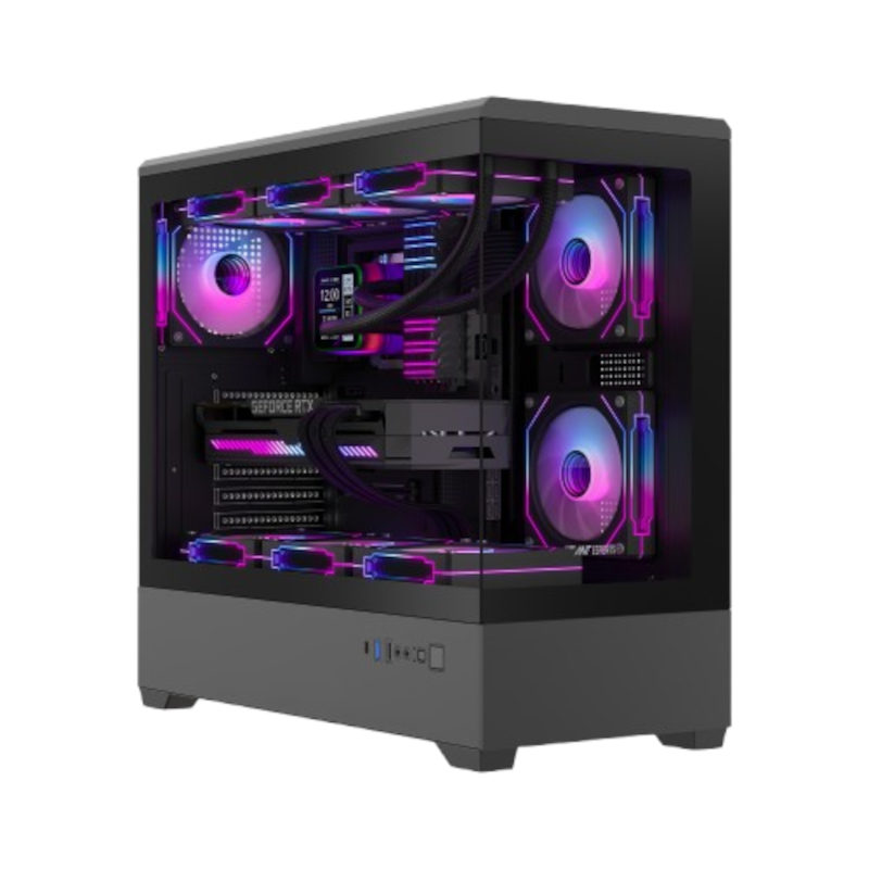 Ant Esports Crystal X6 Lite Mid-Tower Gaming Cabinet - Black