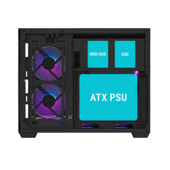 Ant Esports Crystal X6 Mini Mini-Tower Gaming Cabinet - Black