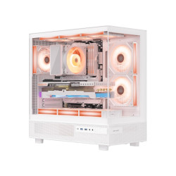 Ant Esports Crystal X6 Mid Tower Gaming Cabinet with Type-C - White