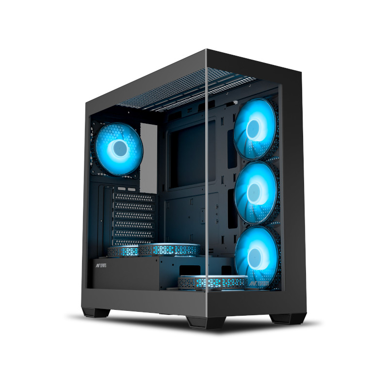 Ant Esports Crystal X7 ARGB Mid Tower Gaming Cabinet with Type-C - Black