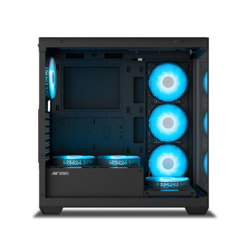 Ant Esports Crystal X7 ARGB Mid Tower Gaming Cabinet with Type-C - Black