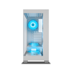 Ant Esports Crystal X7 ARGB Mid Tower Gaming Cabinet with Type-C - White