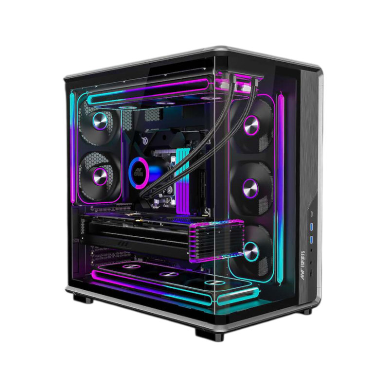 Ant Esports Crystal X8 ARC Gaming Cabinet - Black