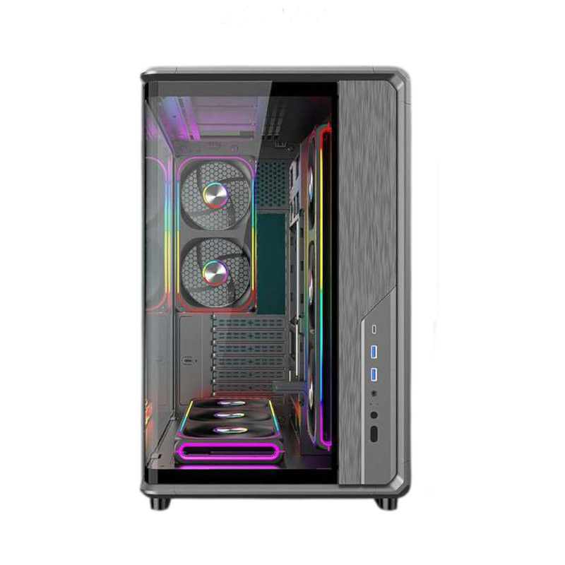 Ant Esports Crystal X8 ARC Gaming Cabinet - Black