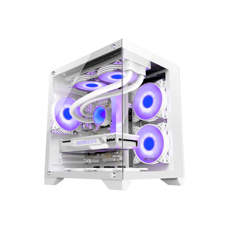 Ant Esports Crystal Z2 ARGB Mid Tower Gaming Cabinet - White Ant Esports Crystal Z2 ARGB Mid Tower Gaming Cabinet - White