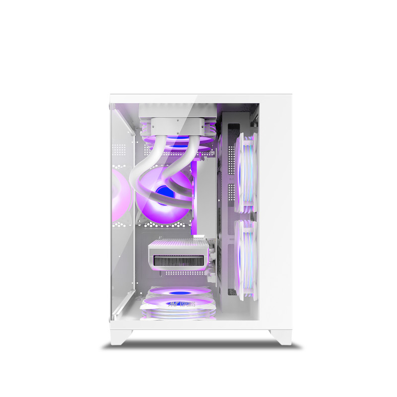 Ant Esports Crystal Z2 ARGB Mid Tower Gaming Cabinet - White Ant Esports Crystal Z2 ARGB Mid Tower Gaming Cabinet - White