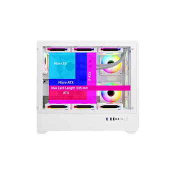 Ant Esports EVO 360 Lite Mid Tower Gaming Cabinet - White
