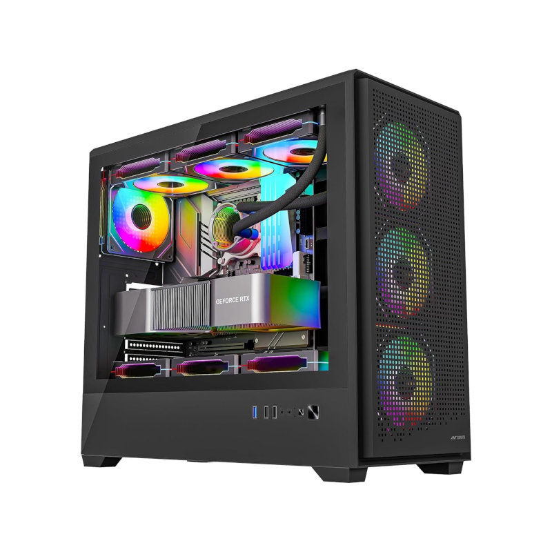 Ant Esports EVO 360 Lite Mid Tower Gaming Cabinet - Black