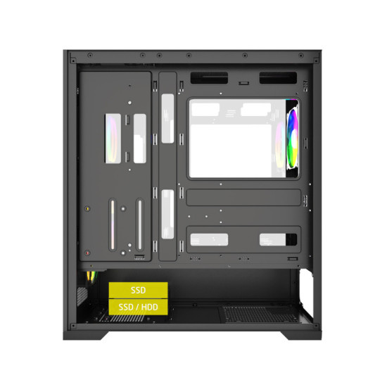 Ant Esports EVO 360 Mid Tower Gaming Cabinet - Black Ant Esports EVO 360 Mid Tower Gaming Cabinet - Black