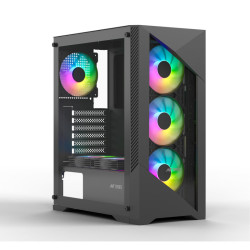 Ant Esports ICE 270G 6F Mid Tower Gaming Cabinet - Black
