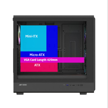 Ant Esports Zen Air 360 Mid Tower Gaming Cabinet - Black