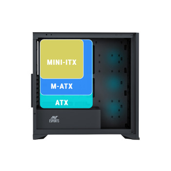 Ant Esports Zen Wood C3 Mid Tower Gaming Cabinet - Black
