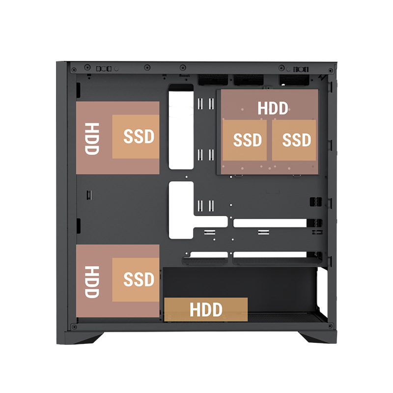 Ant Esports Zen Wood C3 Mid Tower Gaming Cabinet - Black