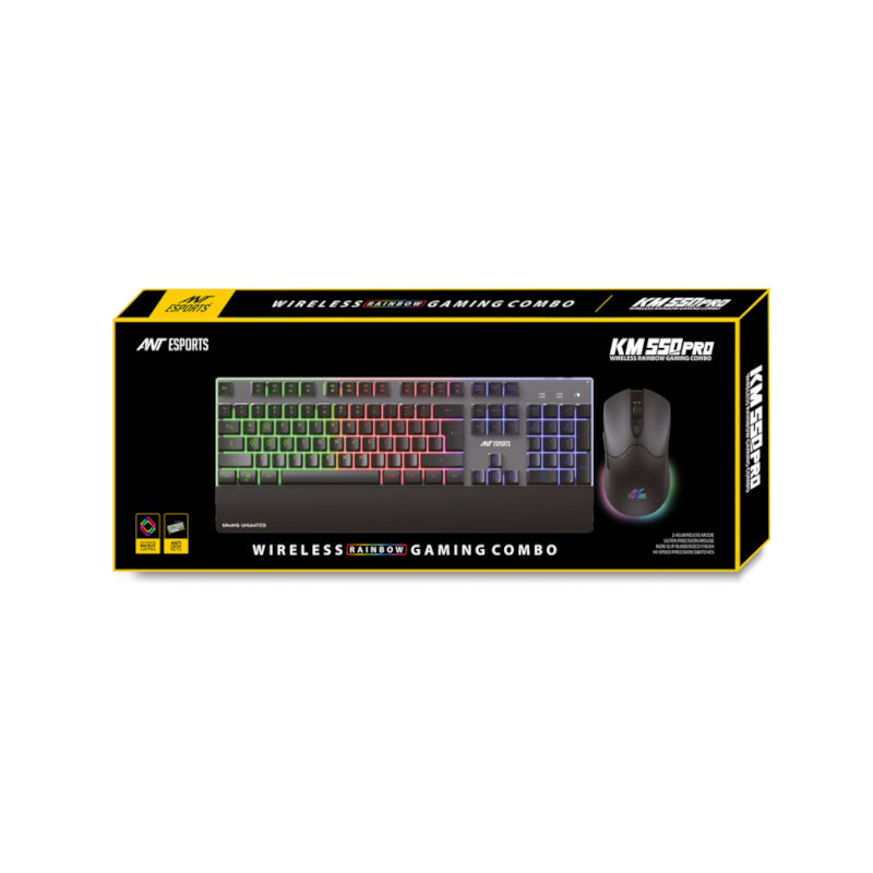 Ant Esports KM550 PRO Wireless Gaming Keyboard and Mouse Combo - Black Ant Esports KM550 PRO Wireless Gaming Keyboard and Mouse Combo - Black