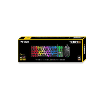 Ant Esports Thunder 20 Wired Mechanical Gaming Keyboard and Mouse Combo (Brown Switch) - Black