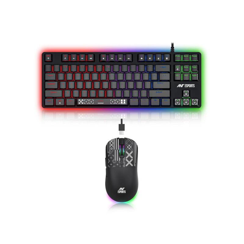 Ant Esports Thunder 20 Wired Mechanical Gaming Keyboard and Mouse Combo (Red Switch) - Black Ant Esports Thunder 20 Wired Mechanical Gaming Keyboard and Mouse Combo (Red Switch) - Black