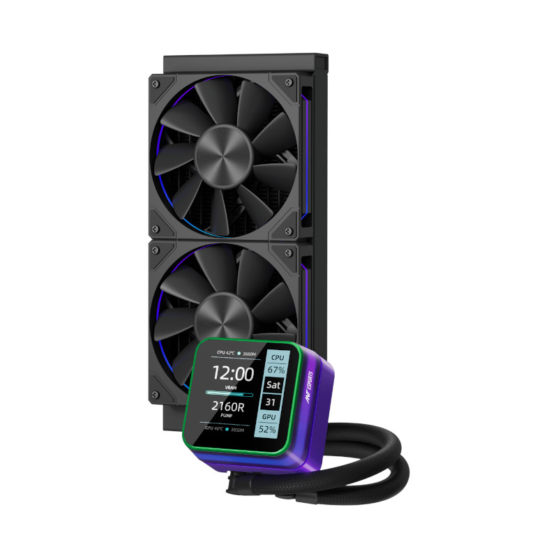 Ant Esports Glacius 240D ARGB AIO Liquid CPU Cooler - Black