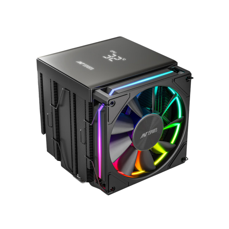 Ant Esports V8 Digital ARGB Air CPU Cooler - Black