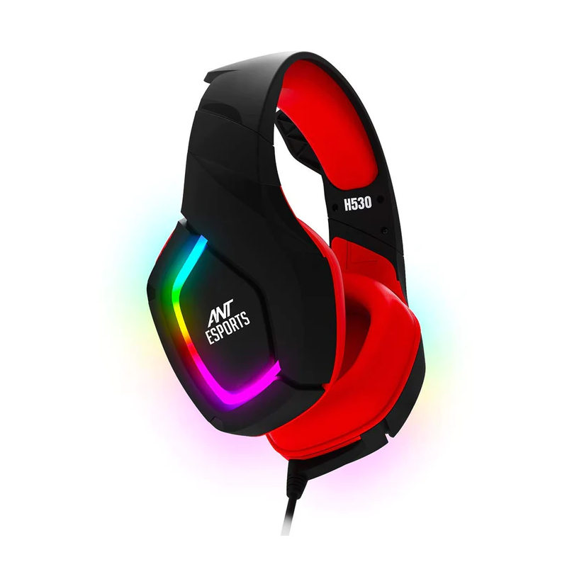Ant Esports H530 Pro LED Wired Gaming Headset - Black-Red Ant Esports H530 Pro LED Wired Gaming Headset - Black-Red