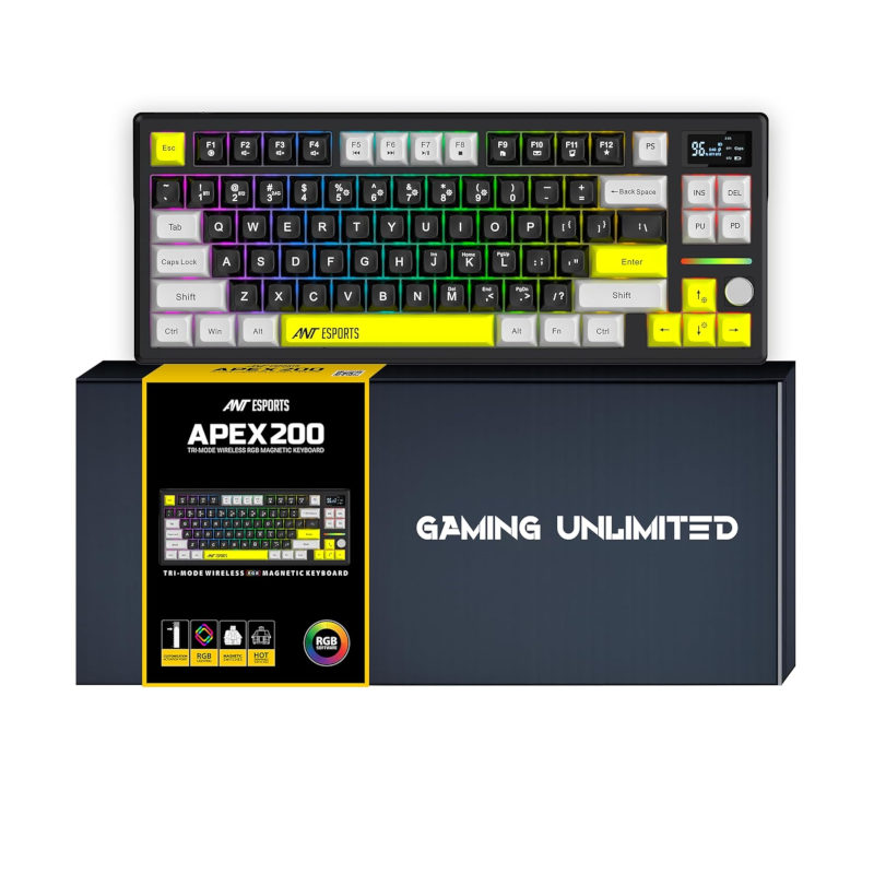 Ant Esports Apex 200 Wireless ARGB Keyboard - Black Ant Esports Apex 200 Wireless ARGB Keyboard - Black