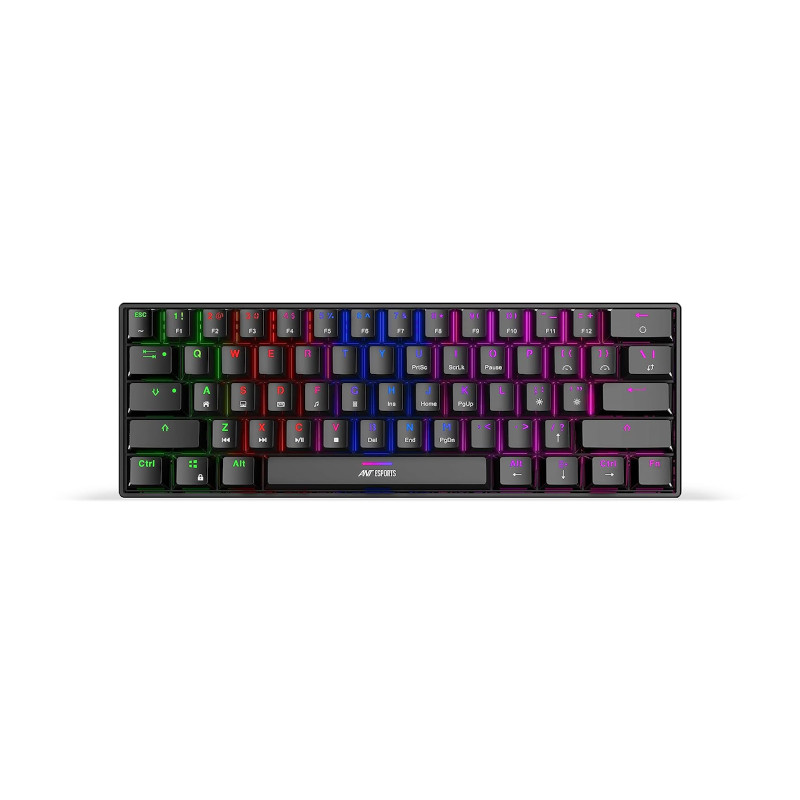 Ant Esports MK1300 V2 Mini Mechanical RGB Gaming Keyboard with Blue Switches – Black