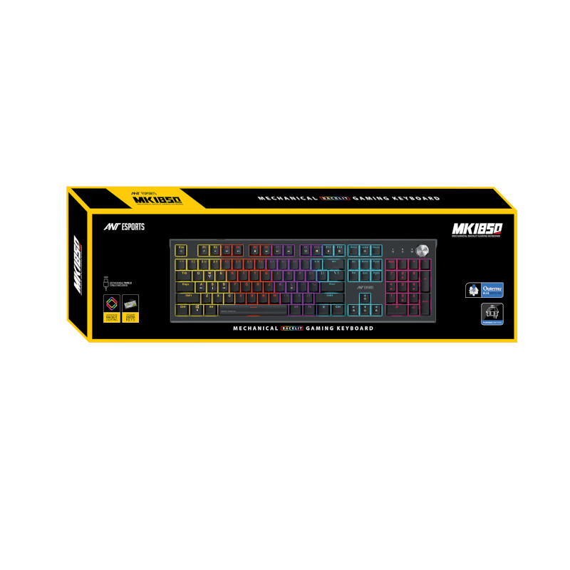 Ant Esports MK1850 Mechanical Blacklit Gaming Keyboard with Blue Switches - Black