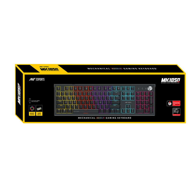 Ant Esports MK1850 Mechanical Blacklit Gaming Keyboard with Red Switches - Black