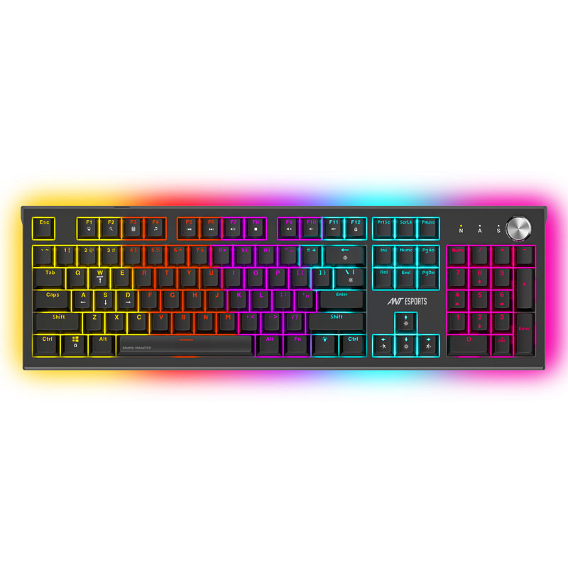 Ant Esports MK1850 Mechanical Blacklit Gaming Keyboard with Red Switches - Black