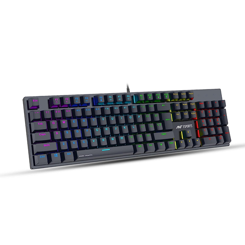 Ant Esports MK3400 Pro V3 Wired Full Mechanical Gaming Keyboard with Blue Switches, Multicolour Backlit