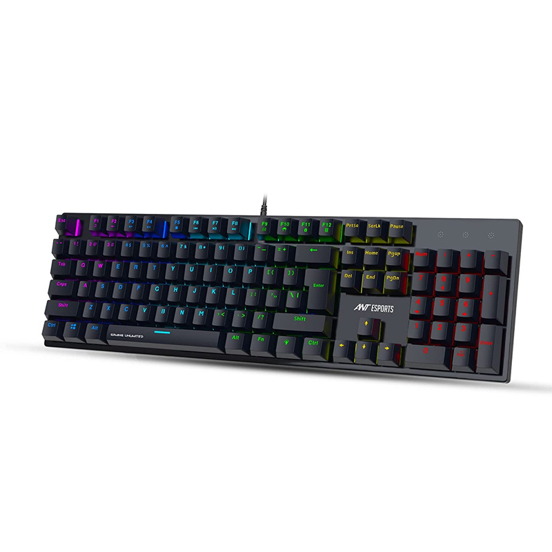 Ant Esports MK3400 Pro V3 Wired Full Mechanical Gaming Keyboard with Blue Switches, Multicolour Backlit