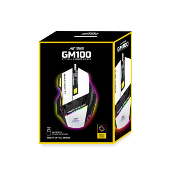 Ant Esports GM100 RGB Wired Gaming Mouse - Black&White Ant Esports GM100 RGB Wired Gaming Mouse - Black&White