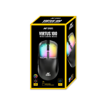 Ant Esports Virtus100 Wired 12800DPI Gaming Mouse - Black