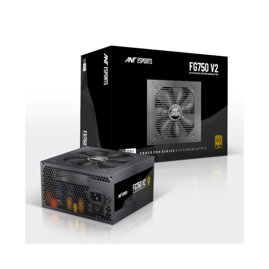 Ant Esports FG750 V2 - 80 Plus Gold Certified 750 Watt Full-Modular Power Supply Ant Esports FG750 V2 - 80 Plus Gold Certified 750 Watt Full-Modular Power Supply