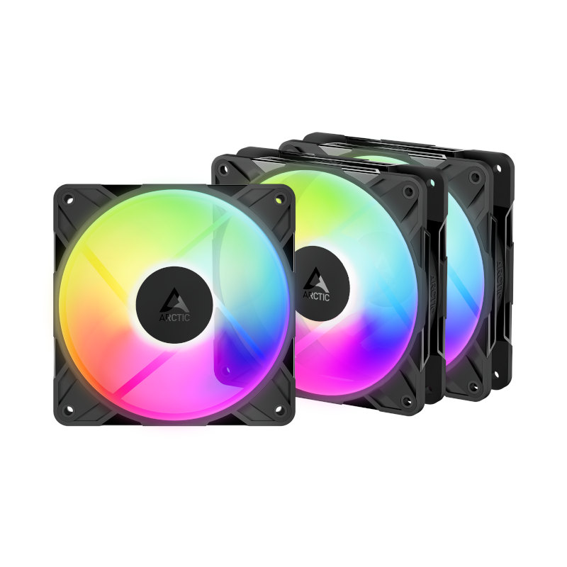 Arctic P12 Pro Reverse A-RGB Cabinet Fan (Triple Pack) - Black