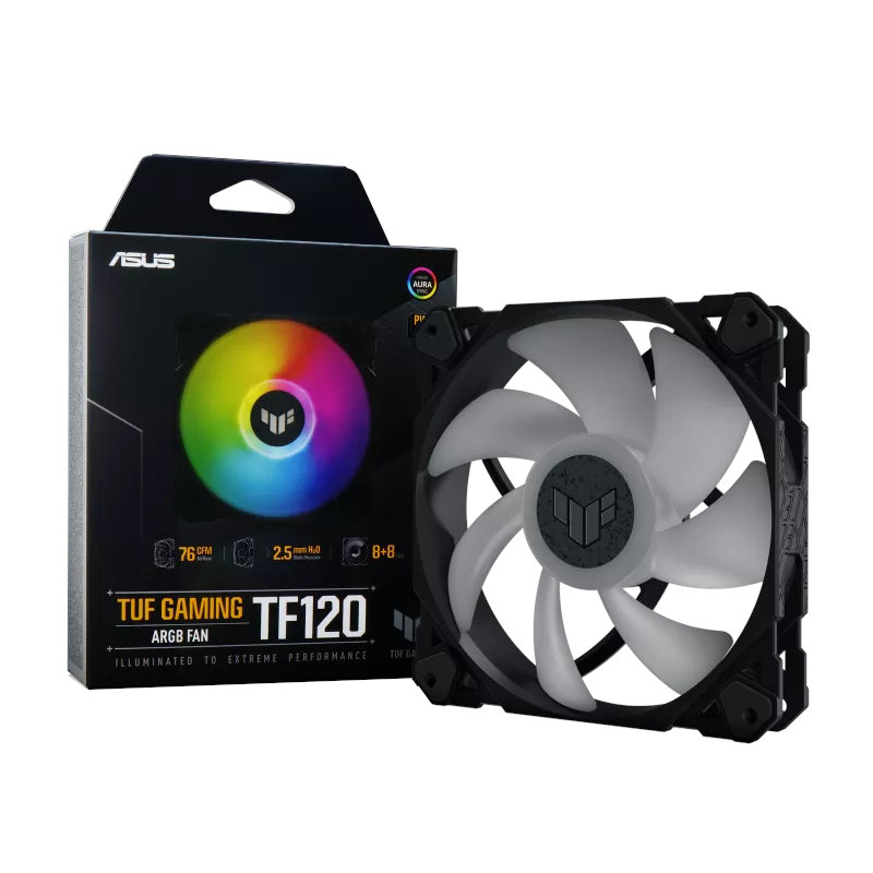 Asus TUF Gaming TF120 ARGB Cabinet Fan - Single Pack (Black)