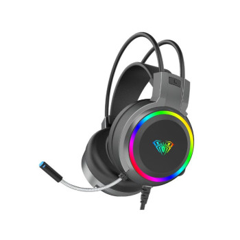 AULA S608 Wired RGB Gaming Headset - Black