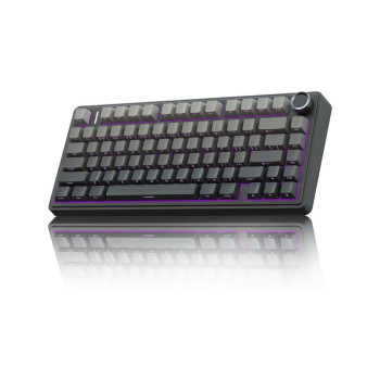 AULA F75 75% Side-Engraved Keycaps Wireless Trio Mode Mechanical Gaming Keyboard with Reaper Switch - Gradient Gray AULA F75 75% Side-Engraved Keycaps Wireless Trio Mode Mechanical Gaming Keyboard with Reaper Switch - Gradient Gray